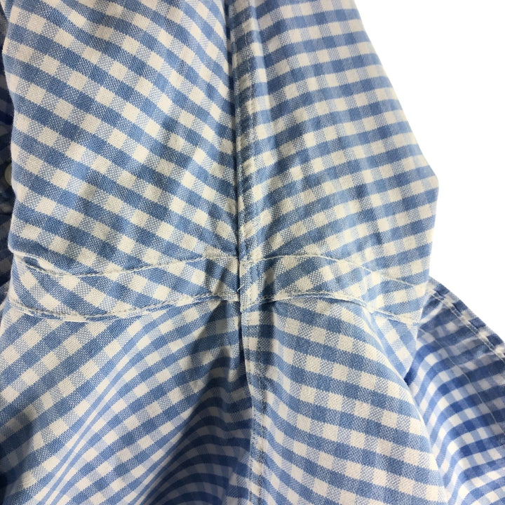 Ralph Lauren Gingham Check Long Sleeve Button-Down Check Shirt, Men's Size L cotton Blue type light blue Vintage Second Hand