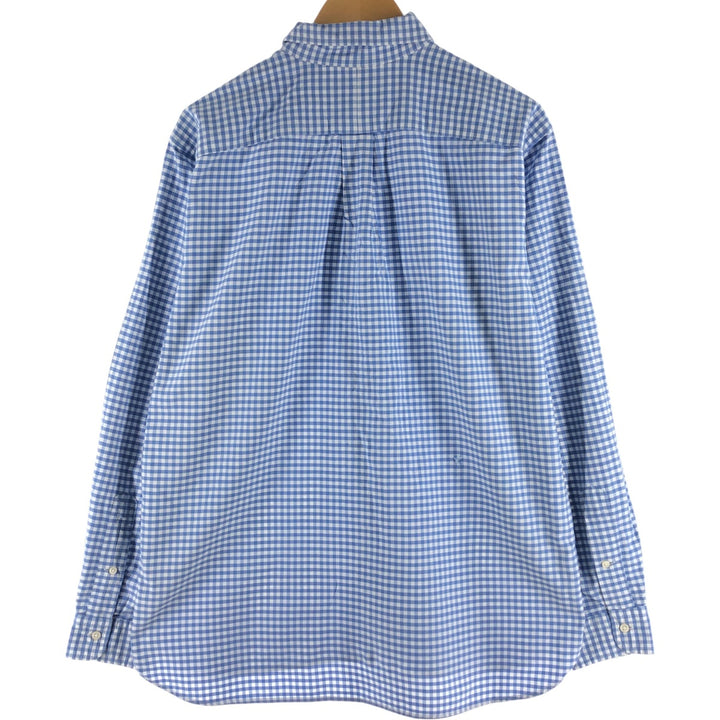 Ralph Lauren Classic Fit Gingham Check Long Sleeve Button Down Check Shirt Men's Size L cotton blue type Vintage Second Hand