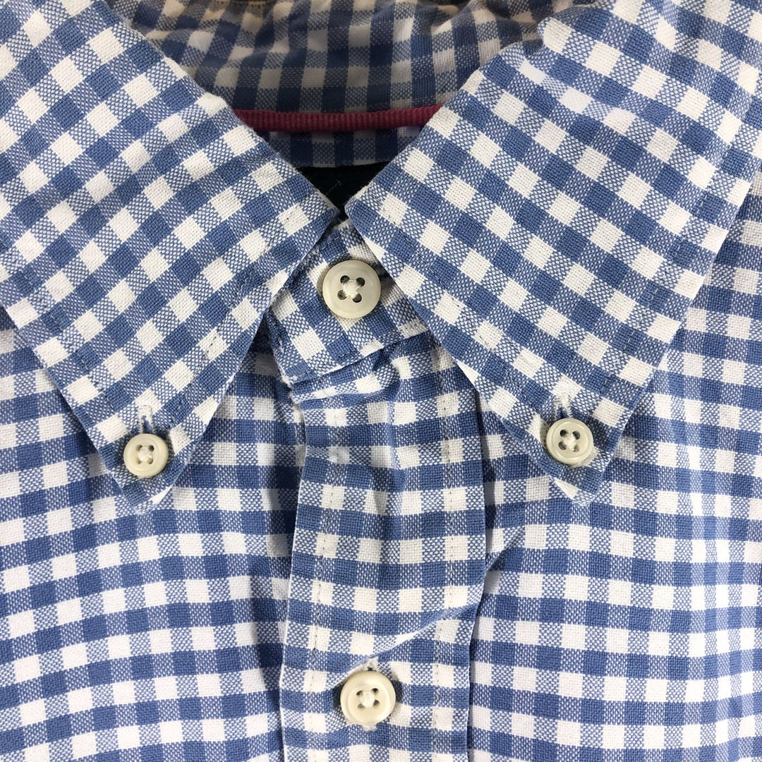 Ralph Lauren Classic Fit Gingham Check Long Sleeve Button Down Check Shirt Men's Size L cotton blue type Vintage Second Hand