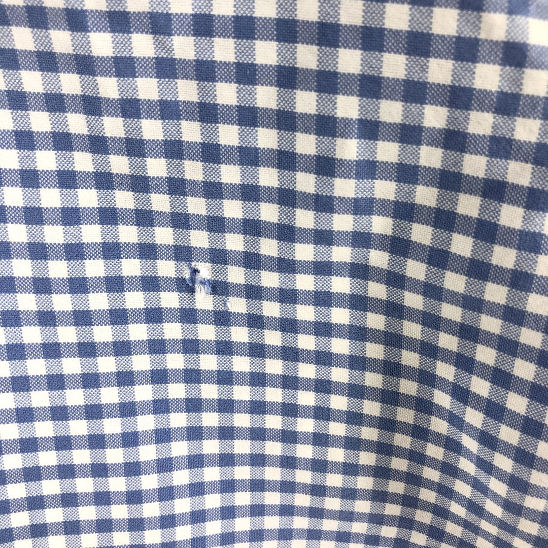 Ralph Lauren Classic Fit Gingham Check Long Sleeve Button Down Check Shirt Men's Size L cotton blue type Vintage Second Hand