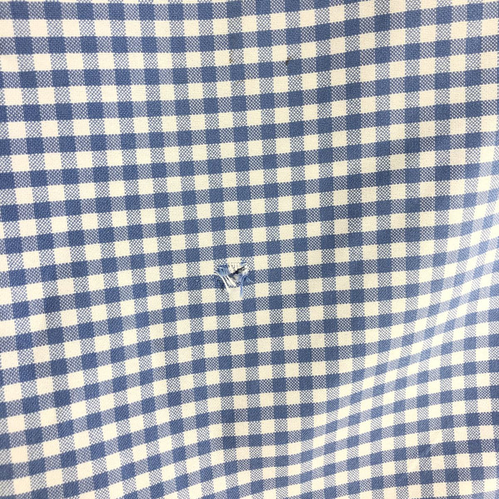 Ralph Lauren Classic Fit Gingham Check Long Sleeve Button Down Check Shirt Men's Size L cotton blue type Vintage Second Hand
