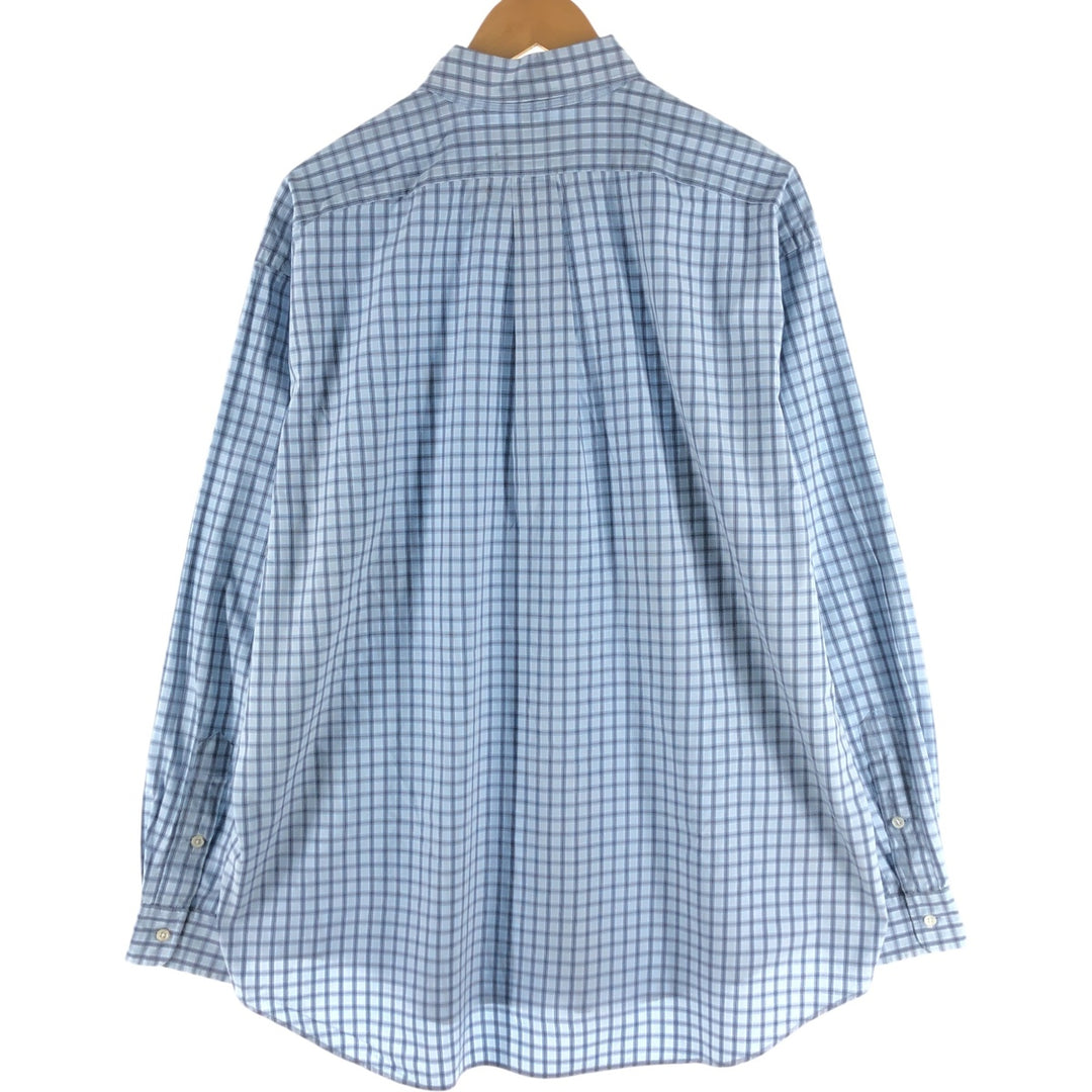 Ralph Lauren BLAKE long sleeve button down check shirt, men's XL size cotton blue type Vintage Second Hand