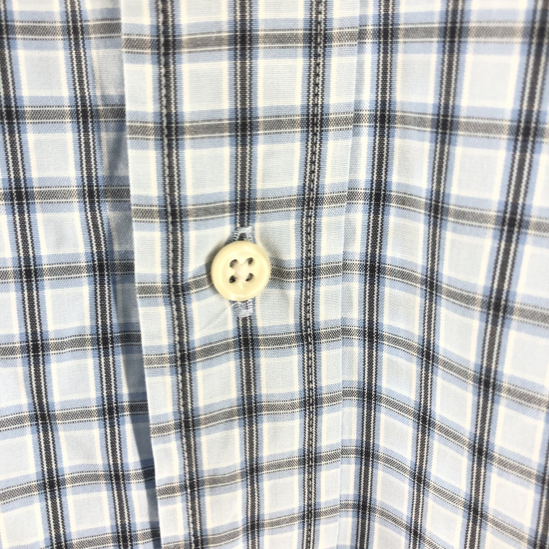 Ralph Lauren BLAKE long sleeve button down check shirt, men's XL size cotton blue type Vintage Second Hand