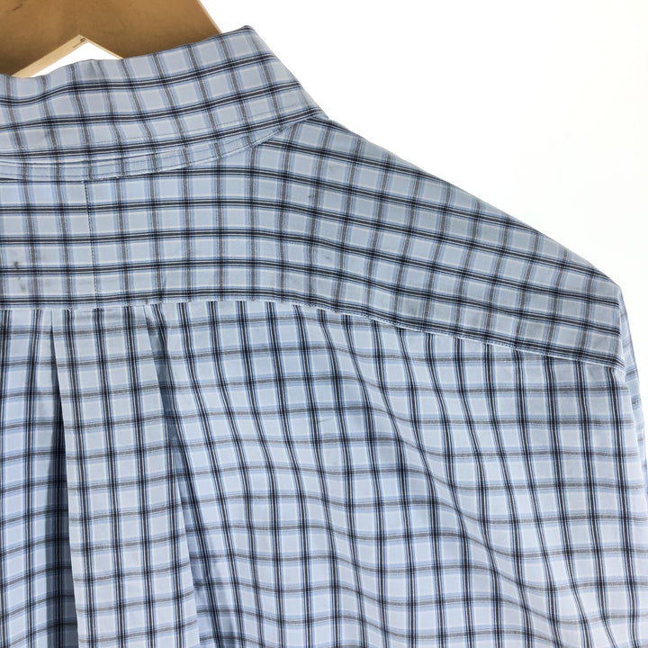 Ralph Lauren BLAKE long sleeve button down check shirt, men's XL size cotton blue type Vintage Second Hand