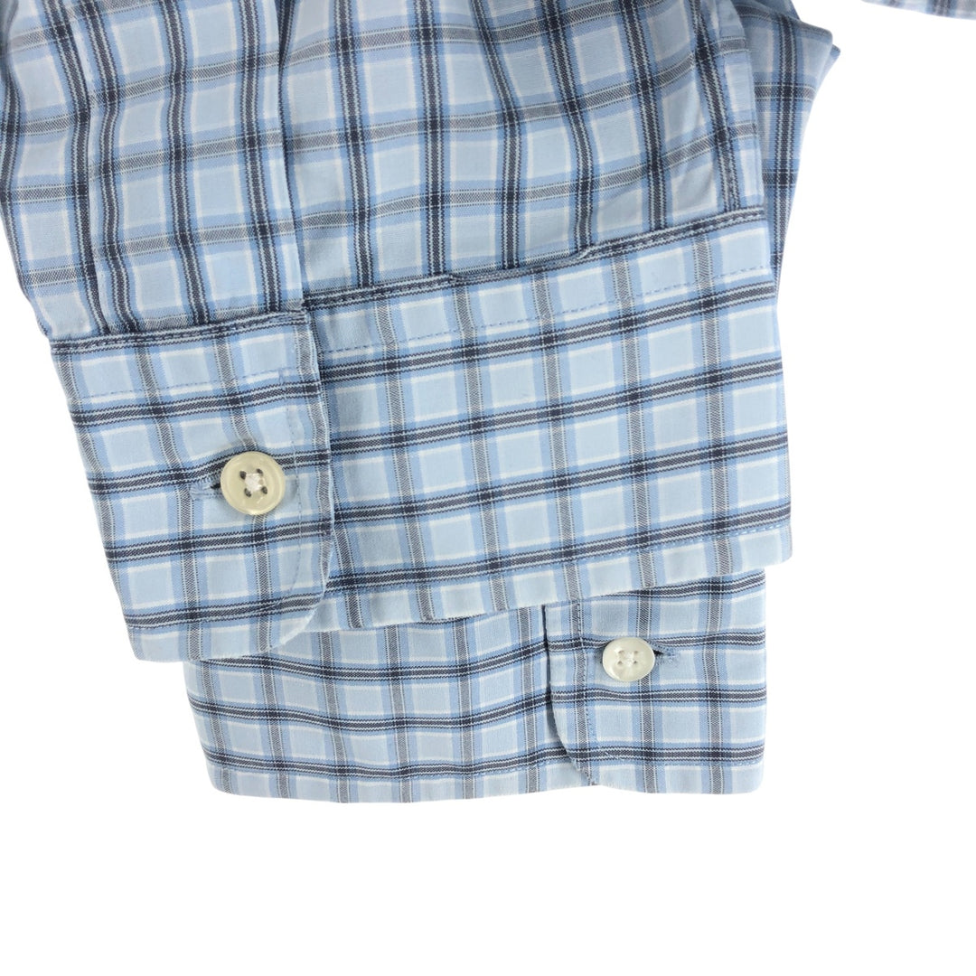 Ralph Lauren BLAKE long sleeve button down check shirt, men's XL size cotton blue type Vintage Second Hand