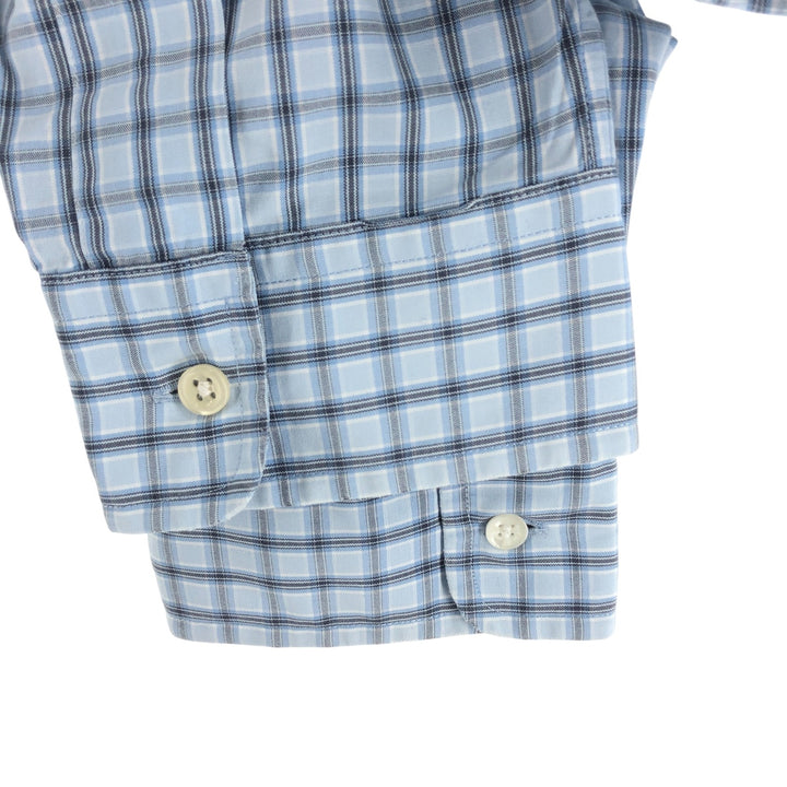 Ralph Lauren BLAKE long sleeve button down check shirt, men's XL size cotton blue type Vintage Second Hand