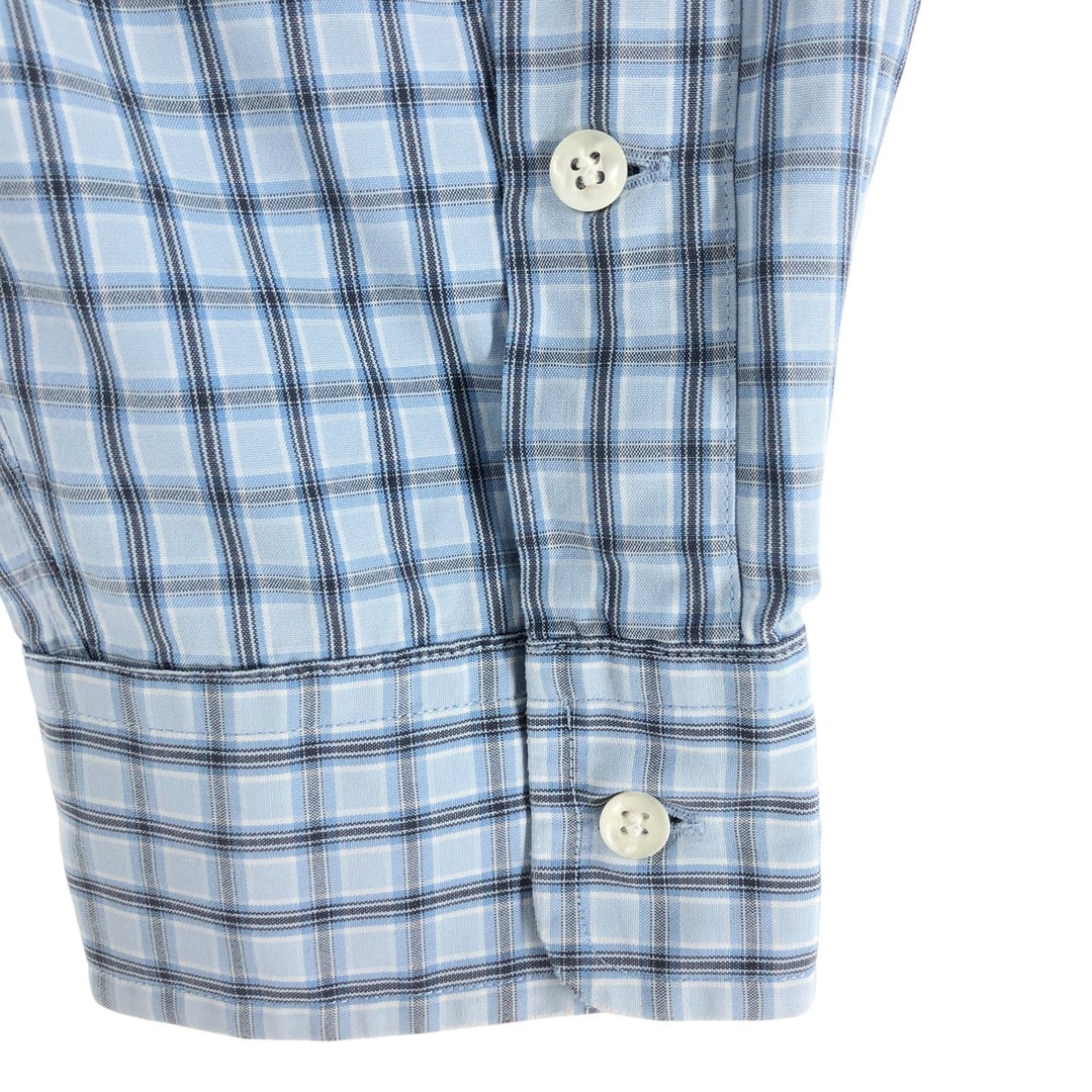 Ralph Lauren BLAKE long sleeve button down check shirt, men's XL size cotton blue type Vintage Second Hand