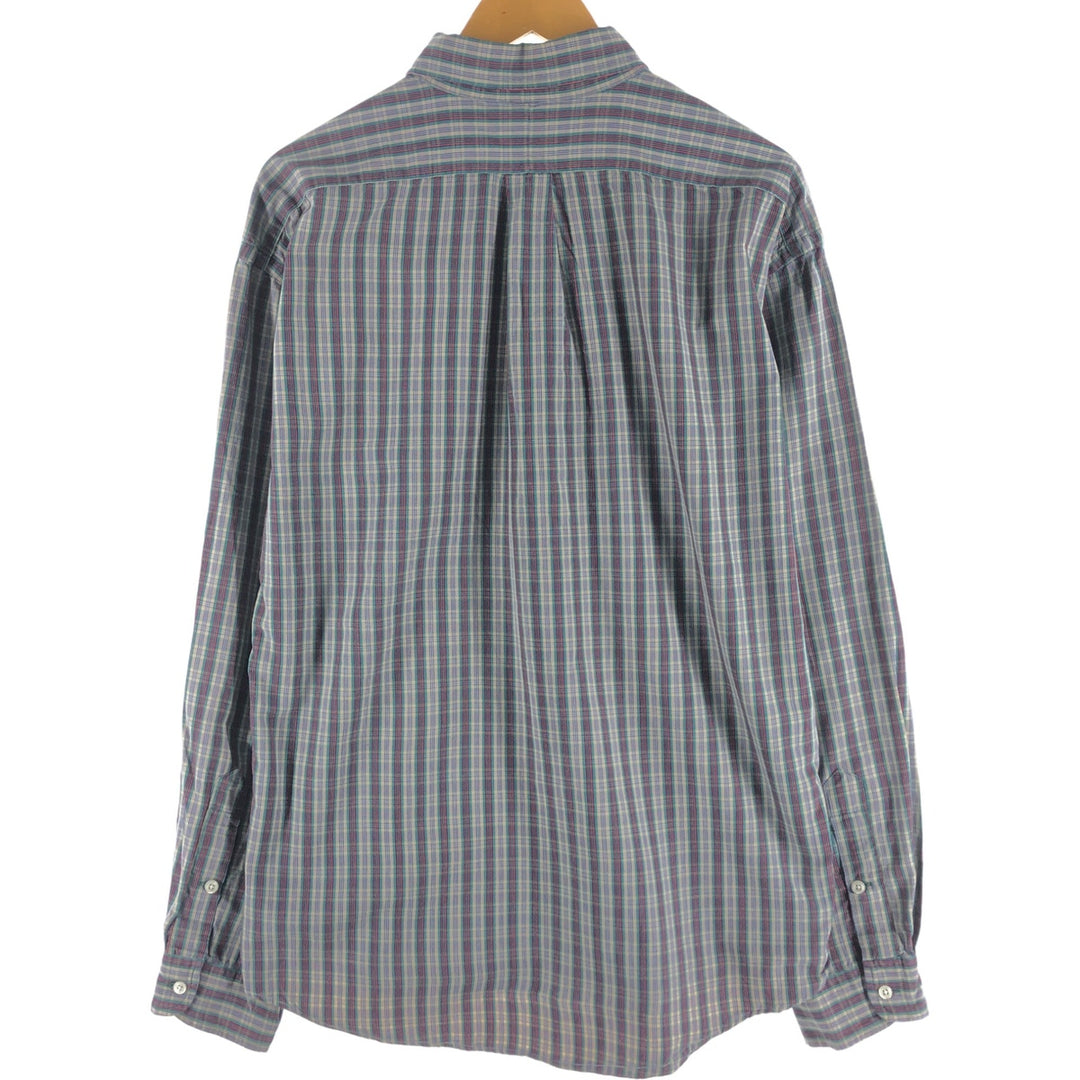 Ralph Lauren BLAKE long sleeve button down check shirt, men's XL size cotton blue type Vintage Second Hand