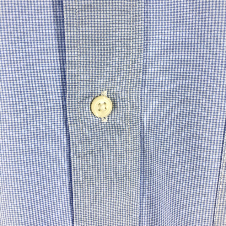 Ralph Lauren POLO by Ralph Lauren ANDREW CLASSIC FIT Houndstooth Pattern Long Sleeve Cotton Shirt Men's XL cotton blue type Vintage Second Hand