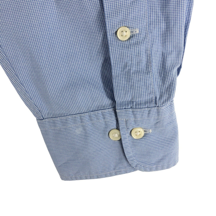 Ralph Lauren POLO by Ralph Lauren ANDREW CLASSIC FIT Houndstooth Pattern Long Sleeve Cotton Shirt Men's XL cotton blue type Vintage Second Hand