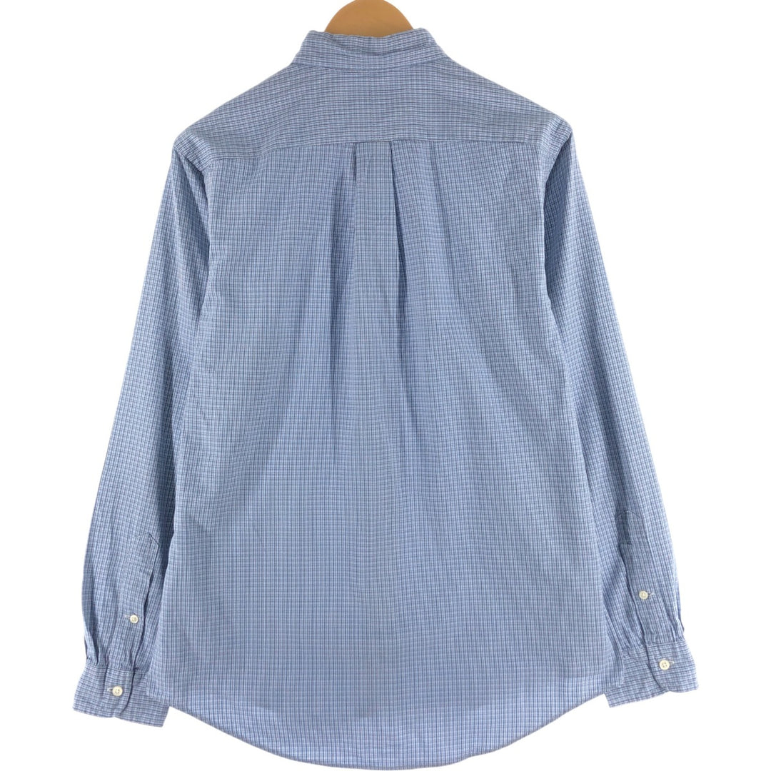 Ralph Lauren CUSTOM FIT long sleeve button down check shirt men's size M cotton blue type Vintage Second Hand