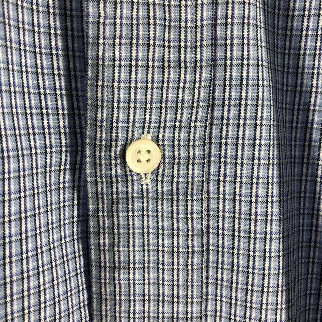 Ralph Lauren CUSTOM FIT long sleeve button down check shirt men's size M cotton blue type Vintage Second Hand