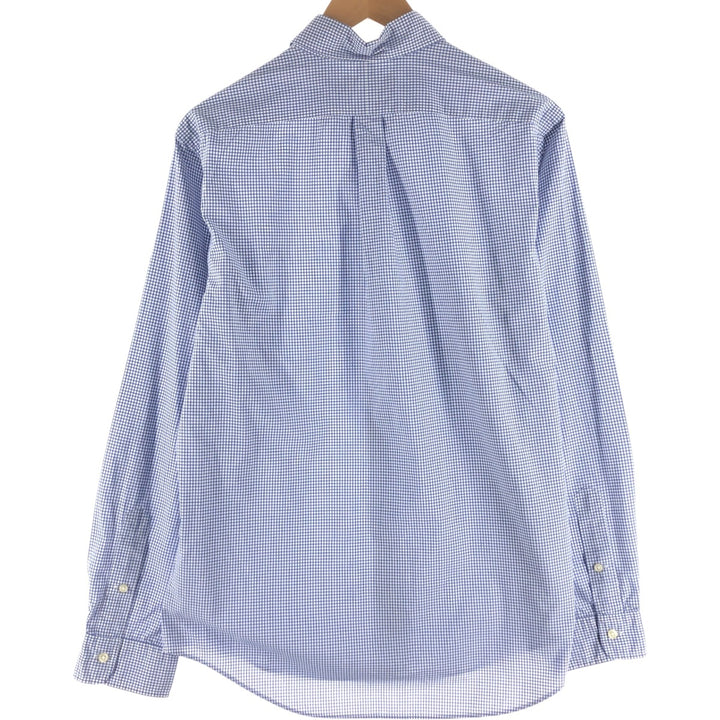 Ralph Lauren Gingham Check Long Sleeve Button-Down Check Shirt, Men's Size L cotton blue type Vintage Second Hand