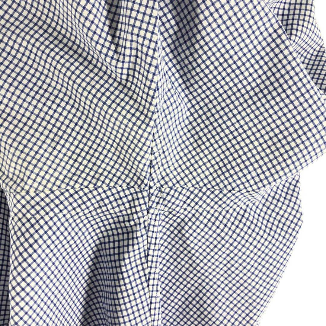 Ralph Lauren Gingham Check Long Sleeve Button-Down Check Shirt, Men's Size L cotton blue type Vintage Second Hand