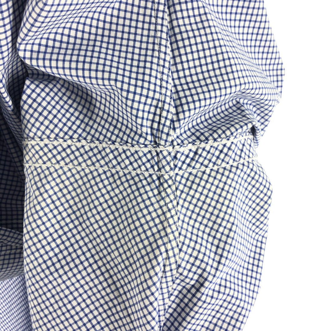 Ralph Lauren Gingham Check Long Sleeve Button-Down Check Shirt, Men's Size L cotton blue type Vintage Second Hand