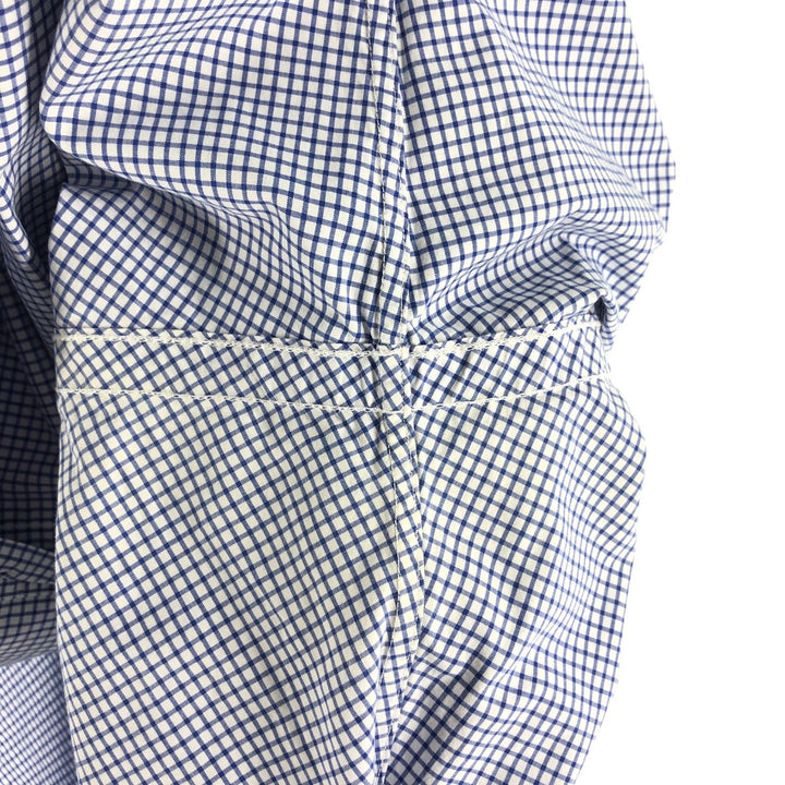 Ralph Lauren Gingham Check Long Sleeve Button-Down Check Shirt, Men's Size L cotton blue type Vintage Second Hand