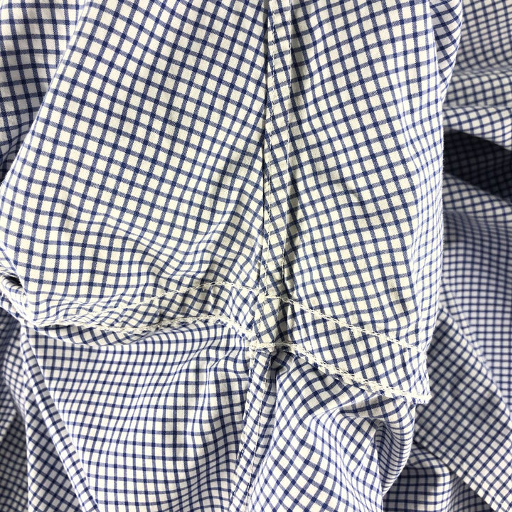 Ralph Lauren Gingham Check Long Sleeve Button-Down Check Shirt, Men's Size L cotton blue type Vintage Second Hand