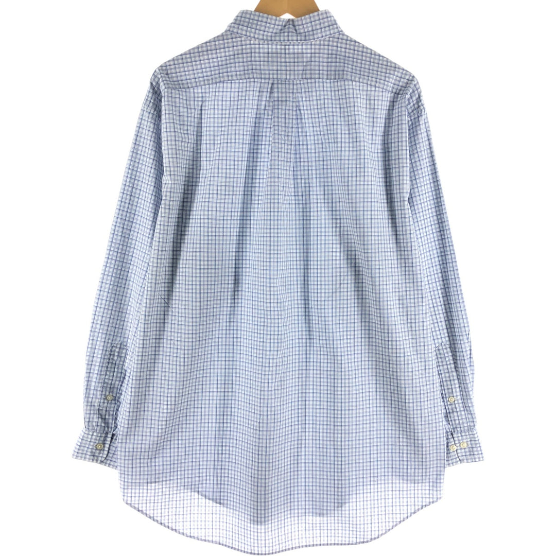 Ralph Lauren YARMOUTH Long Sleeve Button Down Check Shirt Men's XL cotton Purple type blue-purple Vintage Second Hand