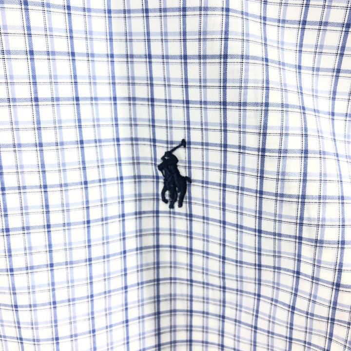 Ralph Lauren YARMOUTH Long Sleeve Button Down Check Shirt Men's XL cotton Purple type blue-purple Vintage Second Hand