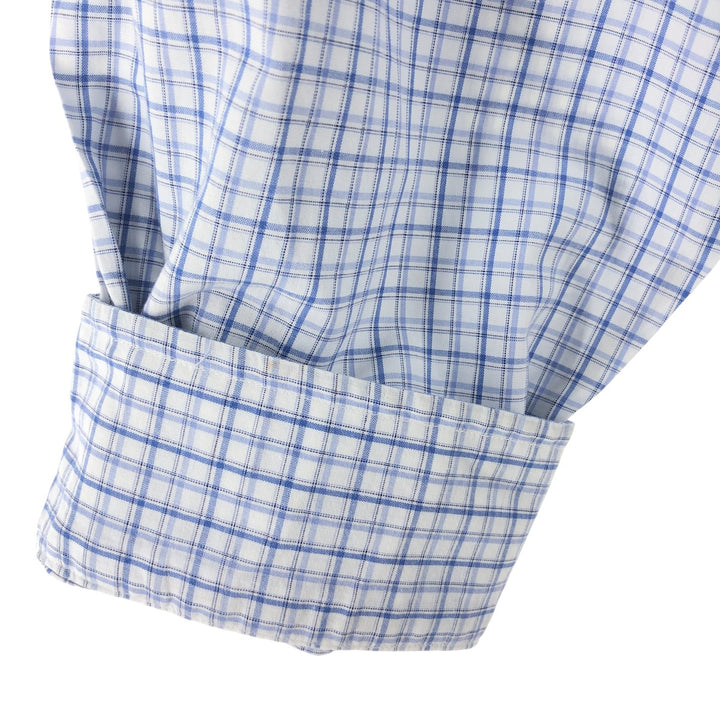 Ralph Lauren YARMOUTH Long Sleeve Button Down Check Shirt Men's XL cotton Purple type blue-purple Vintage Second Hand