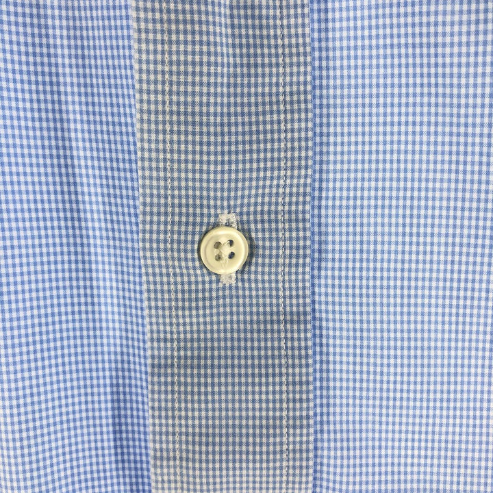 Ralph Lauren Gingham Check Long Sleeve Button-Down Check Shirt Men's XL cotton blue type Vintage Second Hand