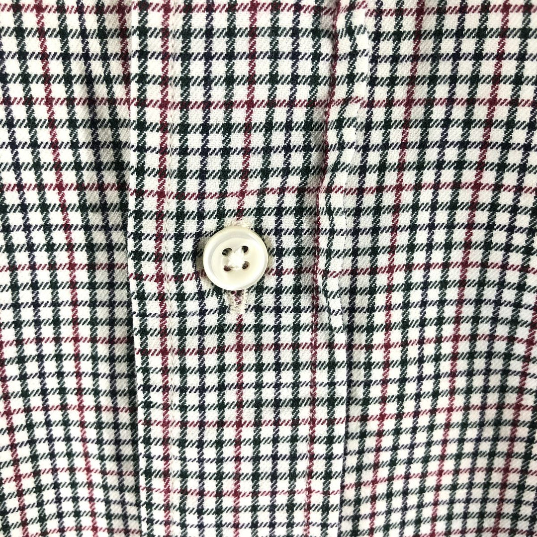 POLO by Ralph Lauren STATON CLASSIC FIT wide collar long sleeve cotton check shirt, men's size L cotton red type Vintage Second Hand