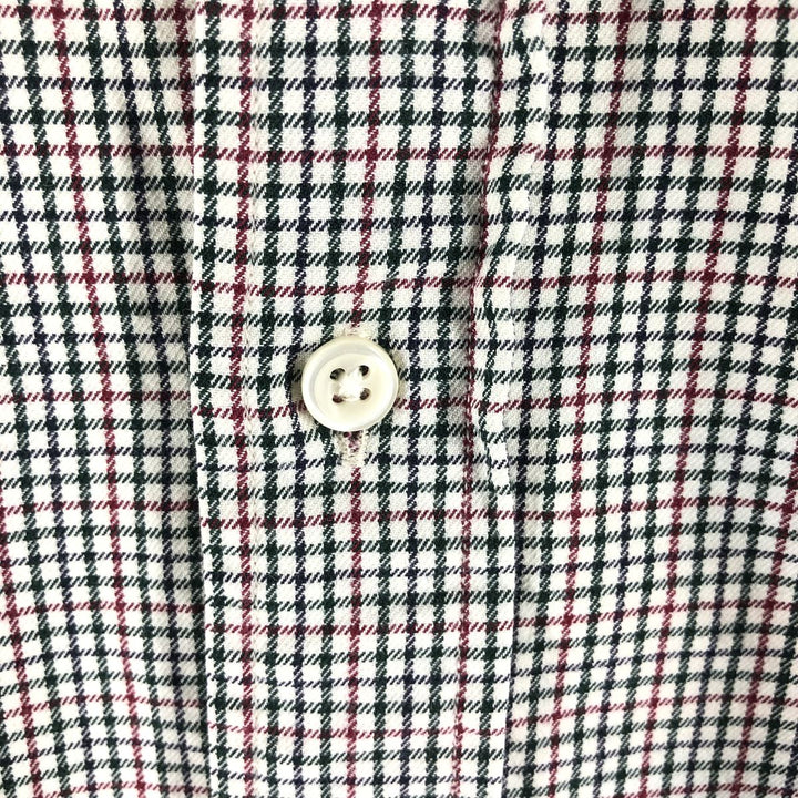 POLO by Ralph Lauren STATON CLASSIC FIT wide collar long sleeve cotton check shirt, men's size L cotton red type Vintage Second Hand