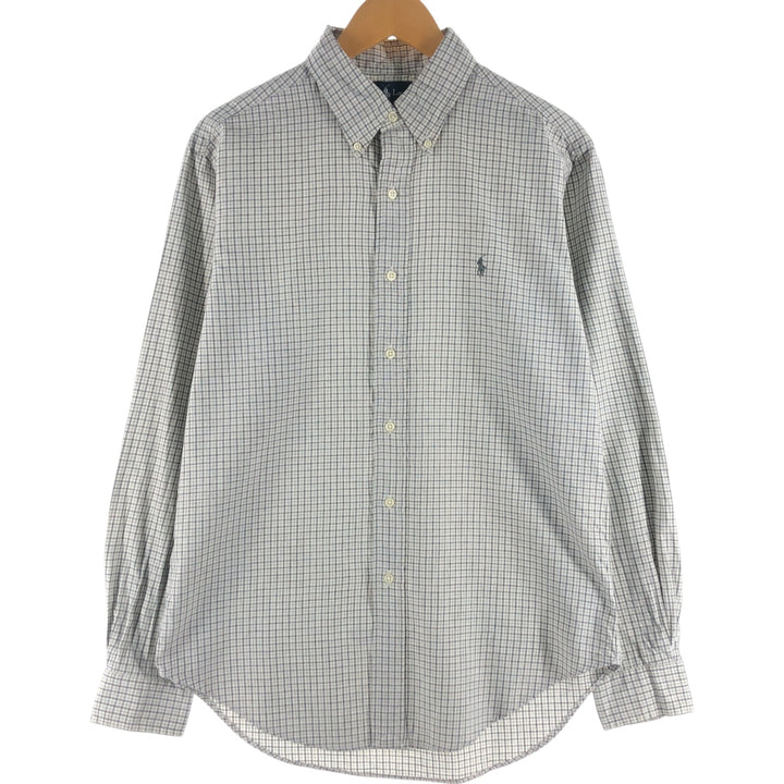 Ralph Lauren Classic Fit Long Sleeve Button Down Check Shirt Men's M cotton gray type Vintage Second Hand