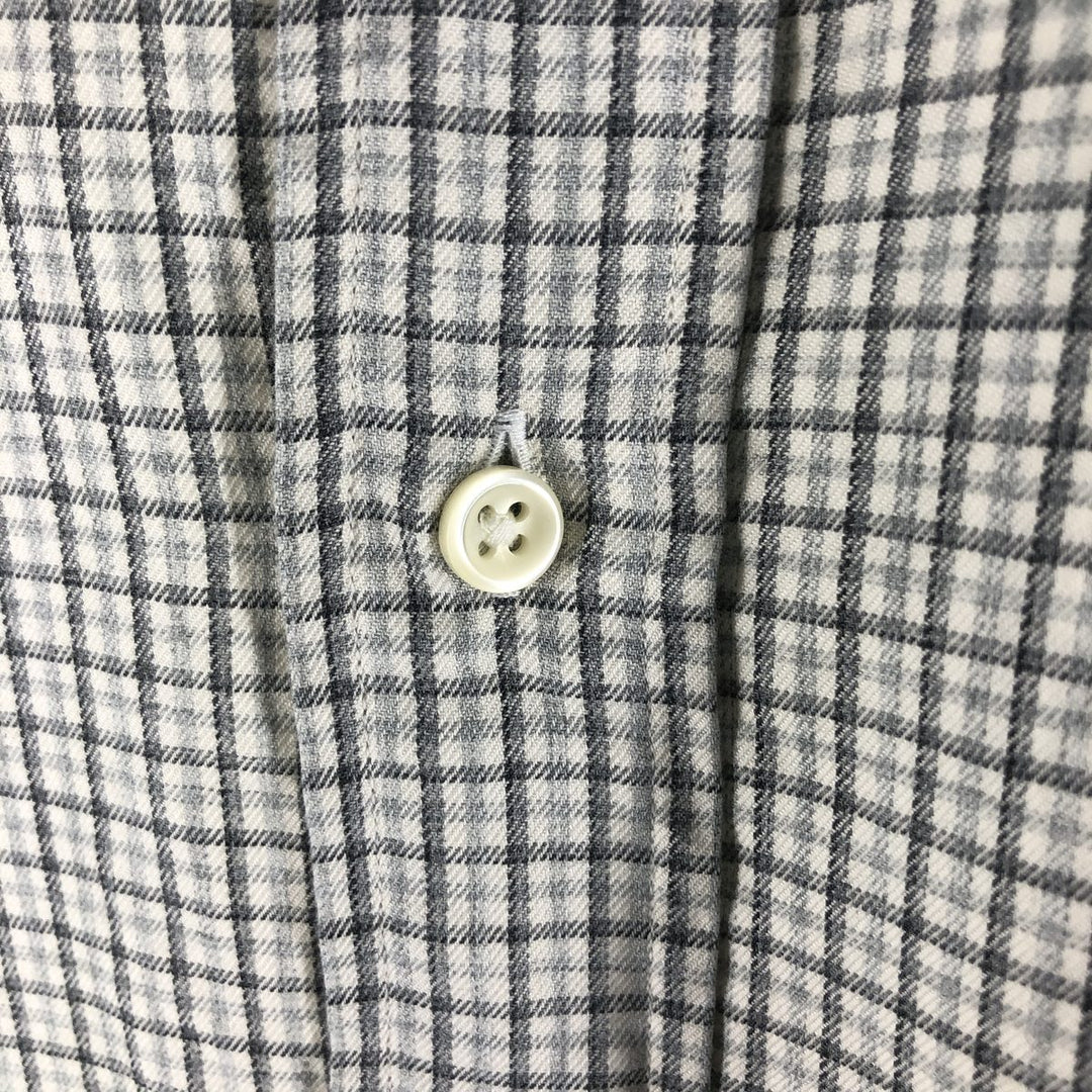 Ralph Lauren Classic Fit Long Sleeve Button Down Check Shirt Men's M cotton gray type Vintage Second Hand
