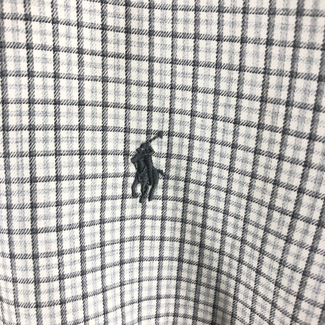Ralph Lauren Classic Fit Long Sleeve Button Down Check Shirt Men's M cotton gray type Vintage Second Hand