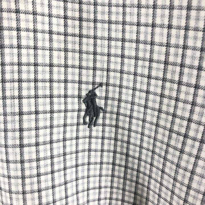 Ralph Lauren Classic Fit Long Sleeve Button Down Check Shirt Men's M cotton gray type Vintage Second Hand