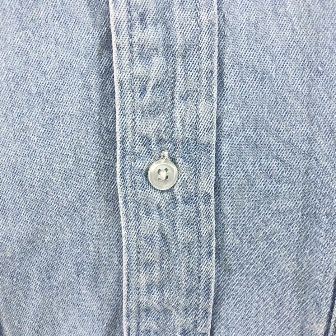 Harley-Davidson Long Sleeve Denim Shirt, Men's Size L cotton blue type Vintage Second Hand