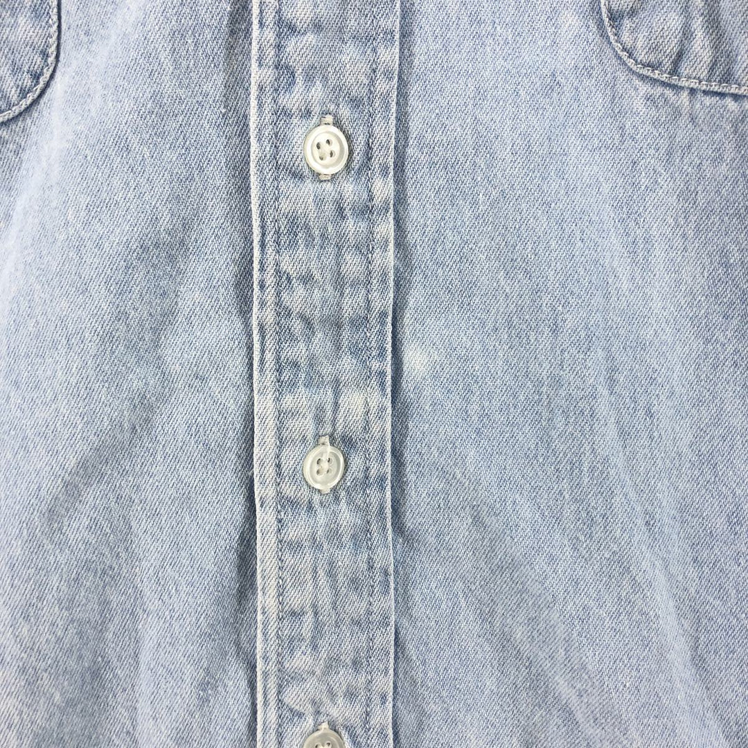 Harley-Davidson Long Sleeve Denim Shirt, Men's Size L cotton blue type Vintage Second Hand