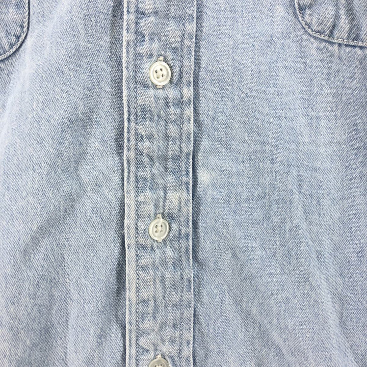 Harley-Davidson Long Sleeve Denim Shirt, Men's Size L cotton blue type Vintage Second Hand