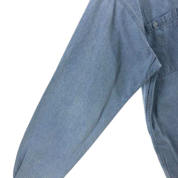 Harley-Davidson Long Sleeve Denim Shirt, Men's Size L cotton blue type Vintage Second Hand
