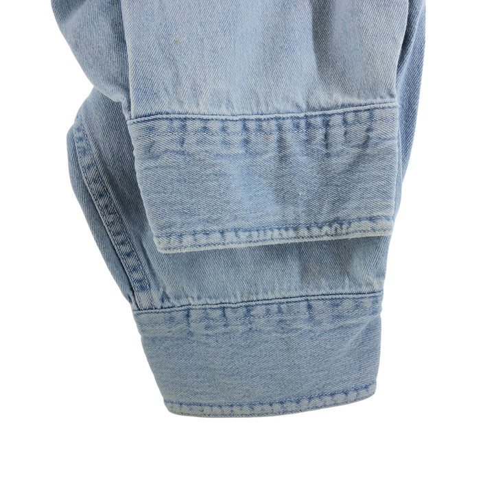 Harley-Davidson Hidden Button-Down Long Sleeve Denim Shirt, Men's XXL cotton blue type Vintage Second Hand