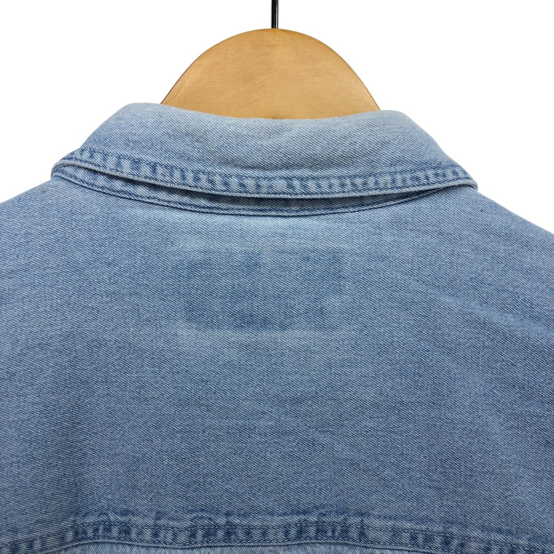 Harley-Davidson Hidden Button-Down Long Sleeve Denim Shirt, Men's XXL cotton blue type Vintage Second Hand