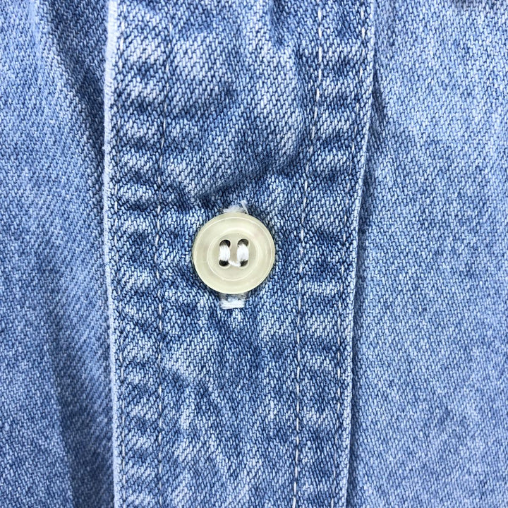 Planet Hollywood PLANET HOLLYWOOD Long Sleeve Button Down Denim Shirt Men's Size L cotton blue type Vintage Second Hand