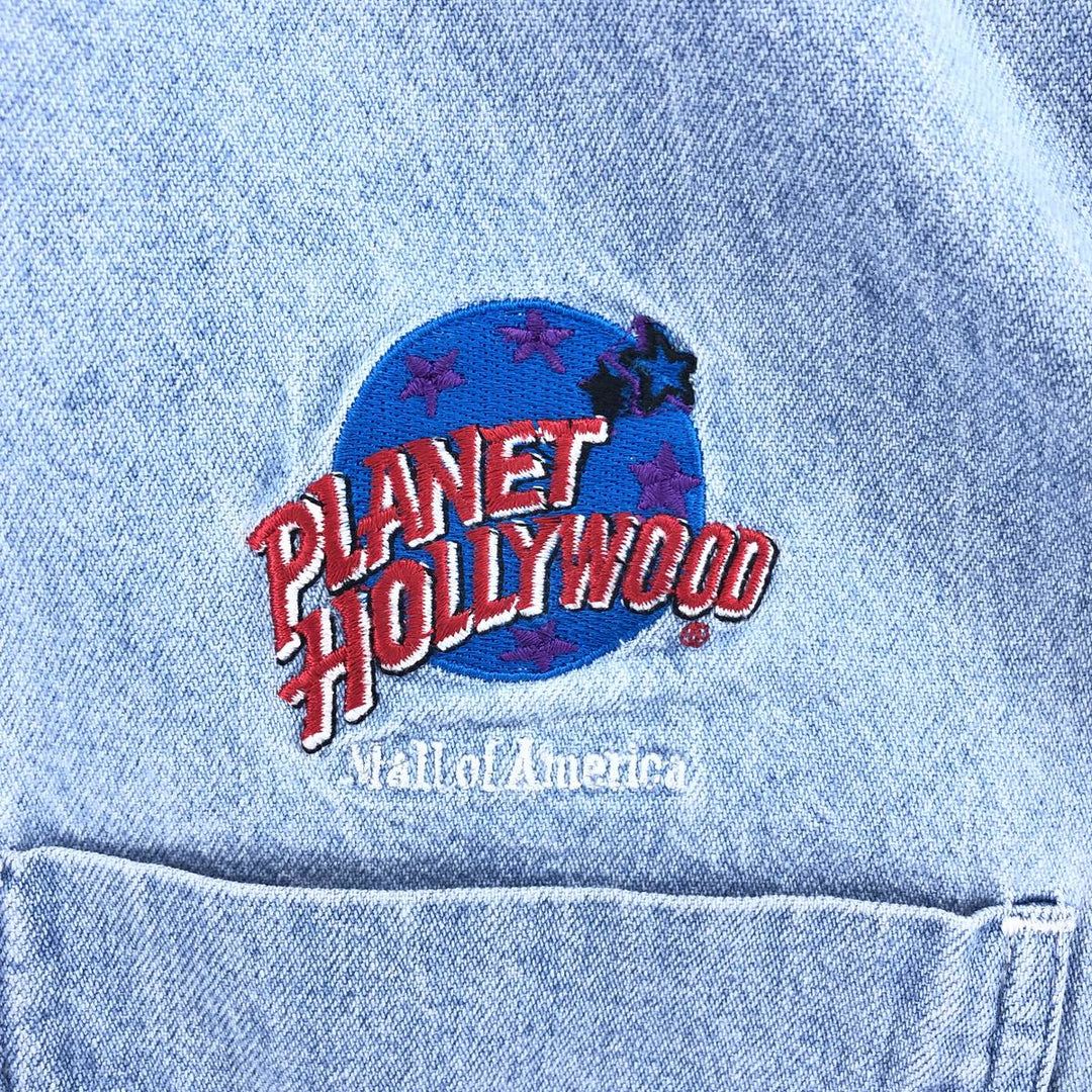 Planet Hollywood PLANET HOLLYWOOD Long Sleeve Button Down Denim Shirt Men's Size L cotton blue type Vintage Second Hand