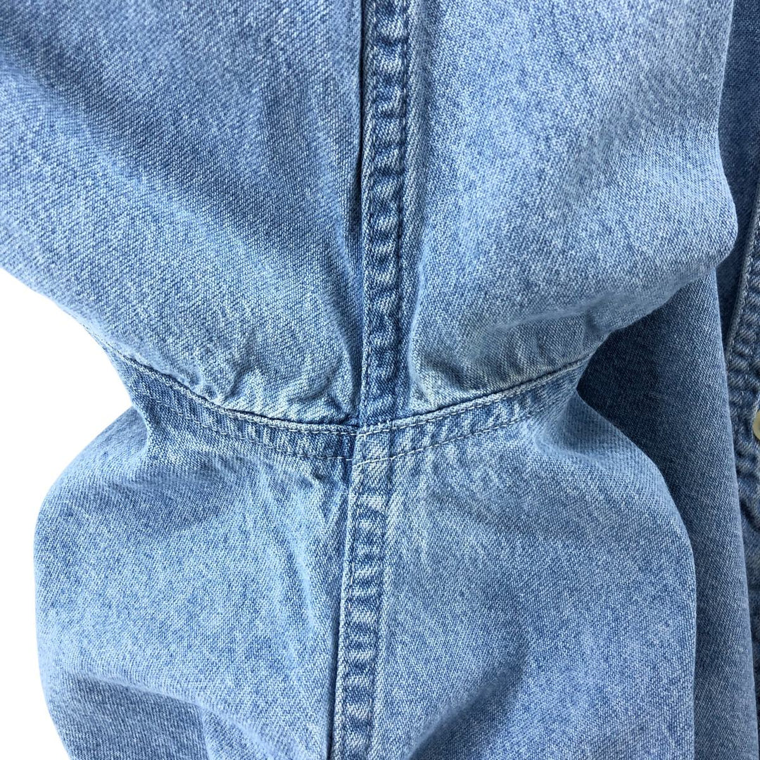 Planet Hollywood PLANET HOLLYWOOD Long Sleeve Button Down Denim Shirt Men's Size L cotton blue type Vintage Second Hand