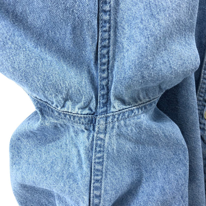 Planet Hollywood PLANET HOLLYWOOD Long Sleeve Button Down Denim Shirt Men's Size L cotton blue type Vintage Second Hand