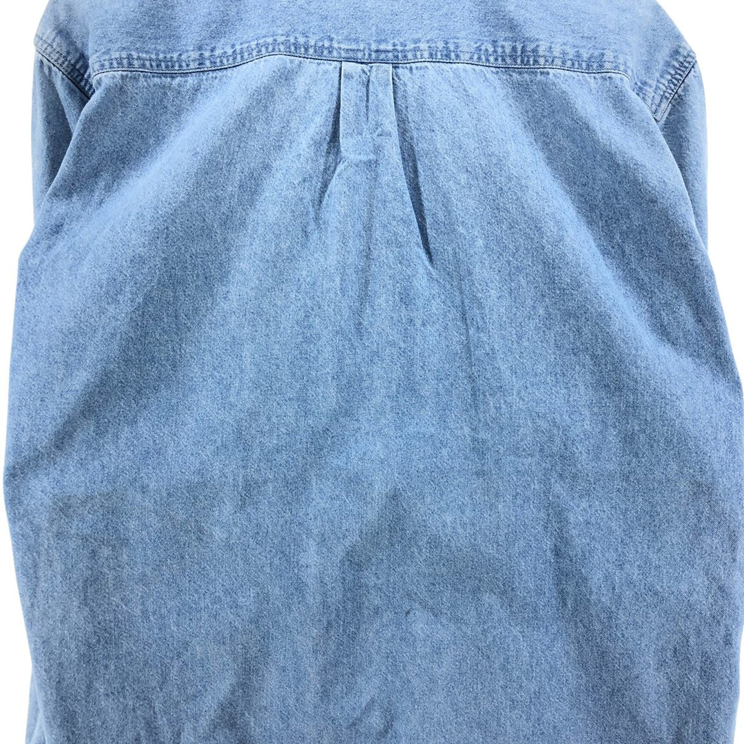 Planet Hollywood PLANET HOLLYWOOD Long Sleeve Button Down Denim Shirt Men's Size L cotton blue type Vintage Second Hand