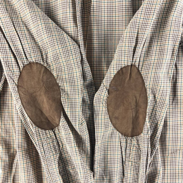 Ralph Lauren Classic Fit Long Sleeve Cotton Check Shirt, Men's Size M cotton brown type Vintage Second Hand