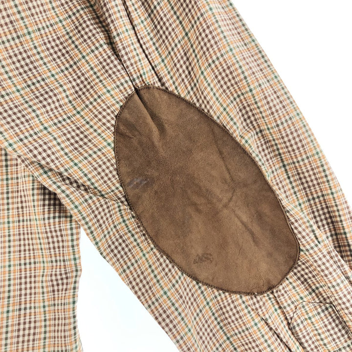 Ralph Lauren Classic Fit Long Sleeve Cotton Check Shirt, Men's Size M cotton brown type Vintage Second Hand