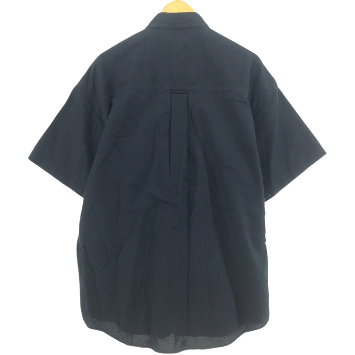 90'S Ralph Lauren CHAPS short sleeve linen button down shirt men's size L vintage linen black type Vintage Second Hand