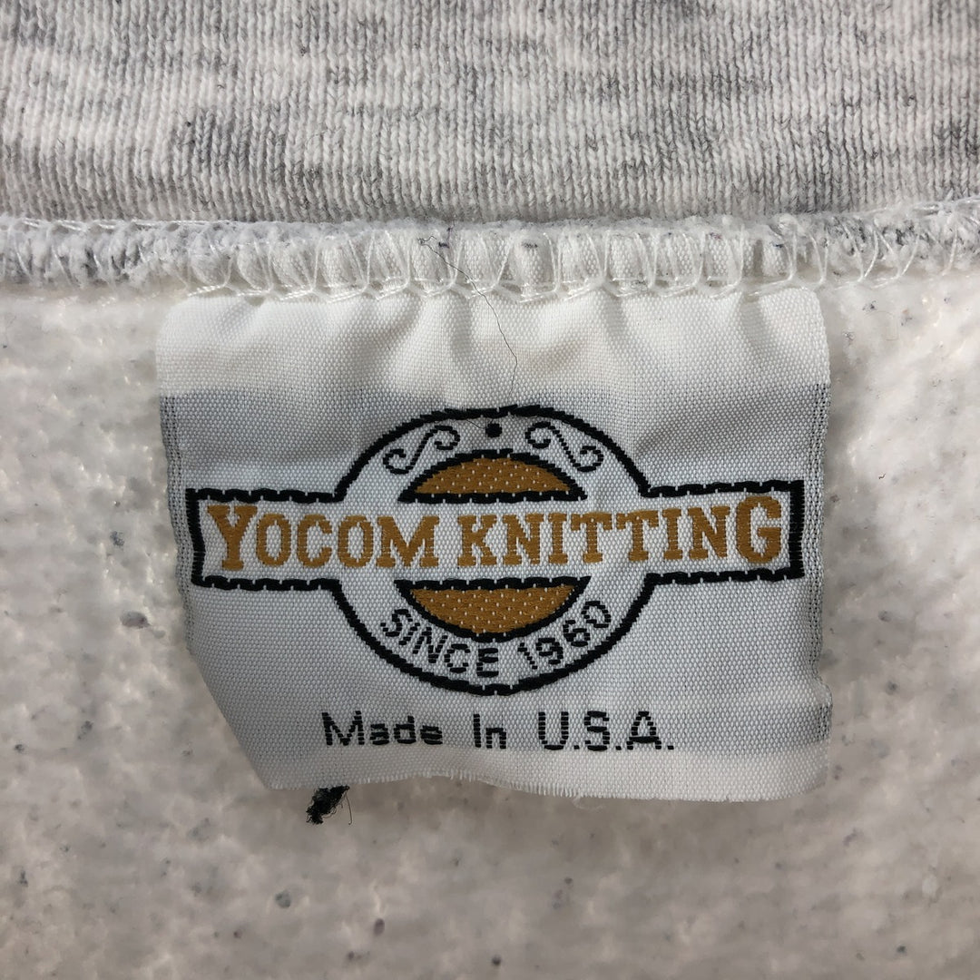 Vintage 1990'S YOCOM KNITTING college sweatshirt, made in the USA, men's size XL cotton gray type Vintage Second Hand