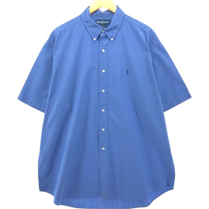 Ralph Lauren BLAKE short sleeve button down check shirt men's XL size cotton blue type Vintage Second Hand