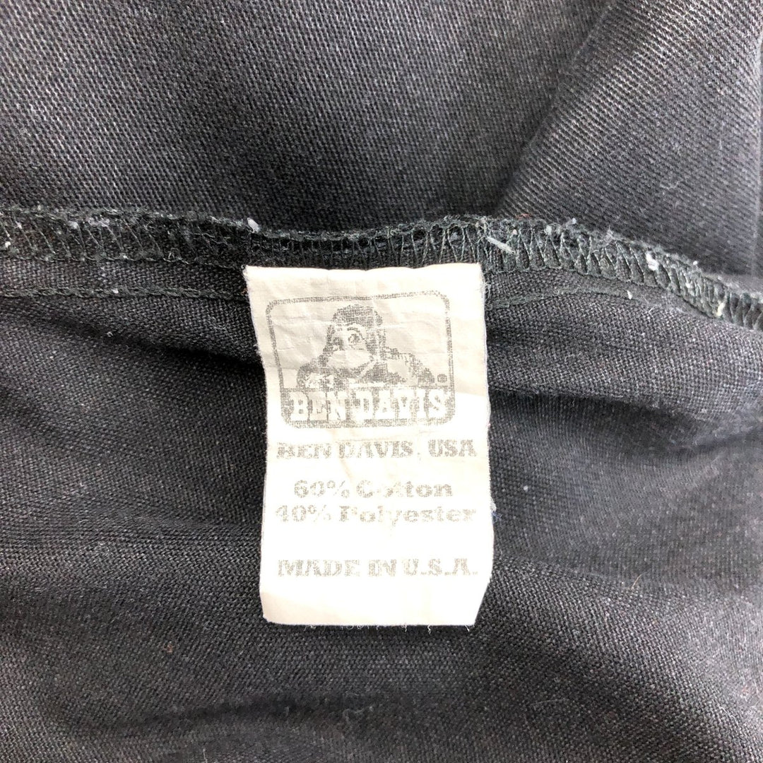 90'S Ben Davis Half-Zip Short-Sleeve Work Shirt Box Shirt Made in USA Men's M Vintage cotton black type Vintage Second Hand