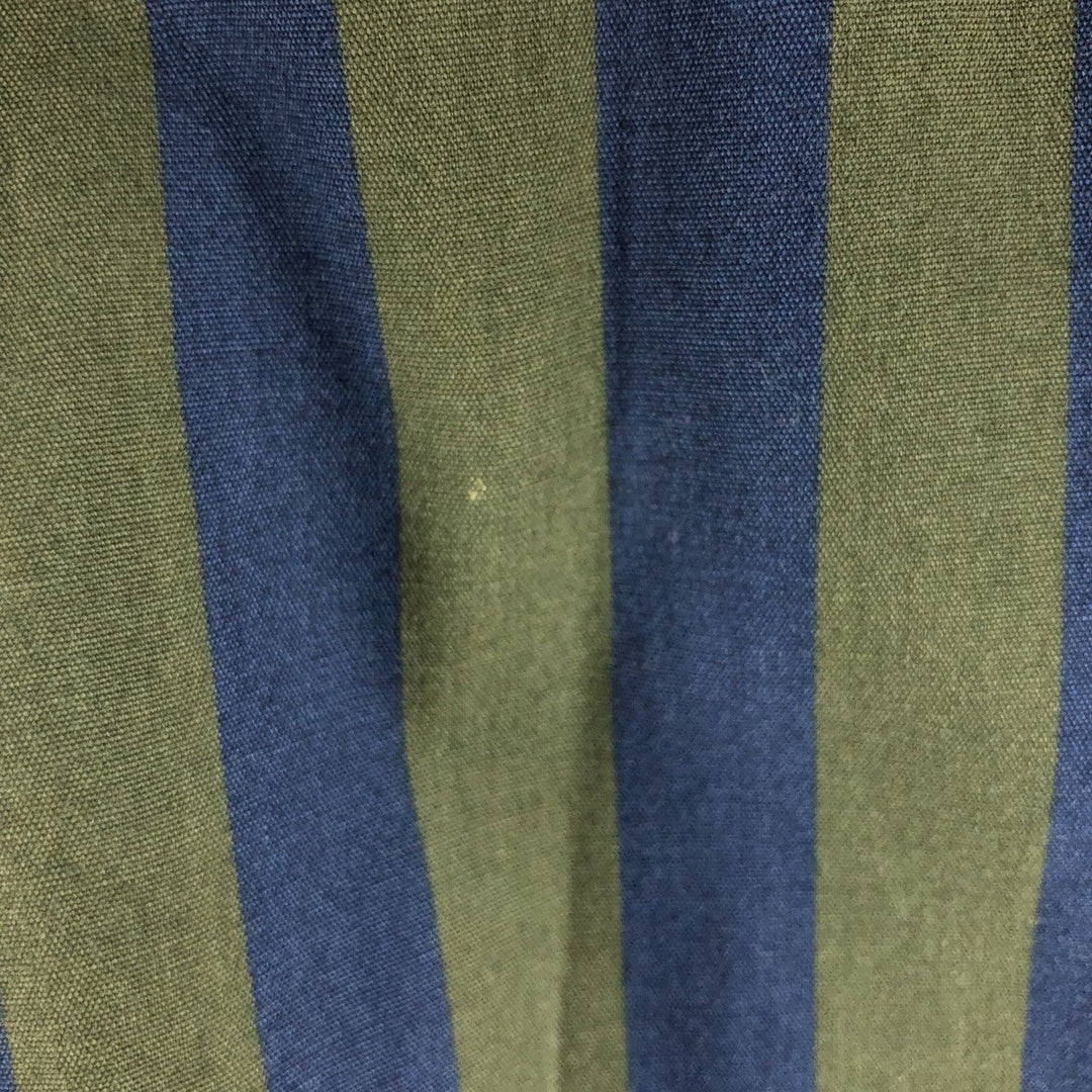 90'S Ralph Lauren CHAPS short sleeve button down striped shirt men's size L vintage cotton Green type dark green Vintage Second Hand