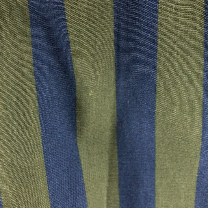 90'S Ralph Lauren CHAPS short sleeve button down striped shirt men's size L vintage cotton Green type dark green Vintage Second Hand